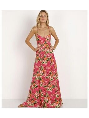 Show Me Your MuMu Nicole Pink Tropical Floral Maxi Dress